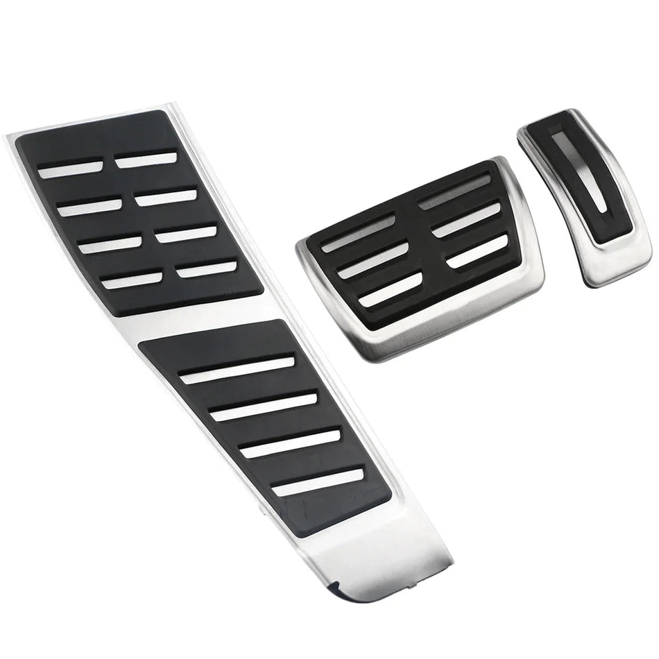 Cobrimentos de Pedais para Audi A5 B8 A4 B8 Q5 2013-2016 em Aço Inoxidável com Sobreposições de Borracha para Aceleração e Travão