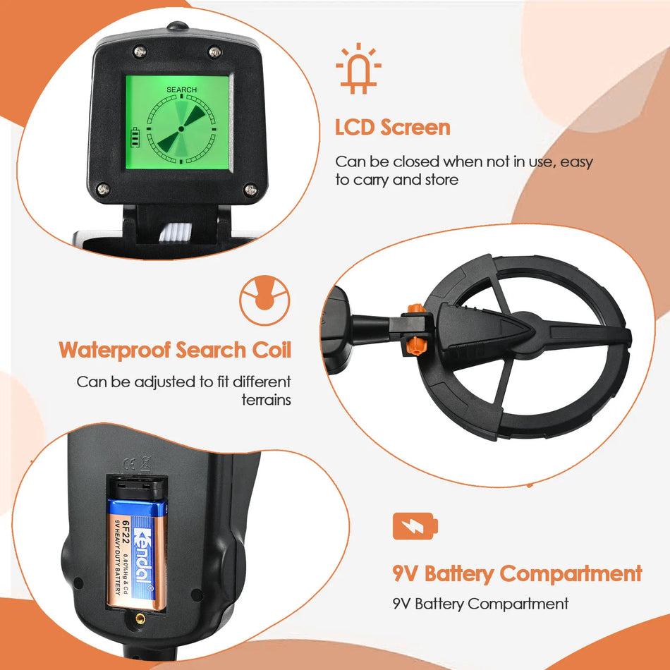 Dětský kovový detektor s LCD vodotěsnou citlivostní sadou