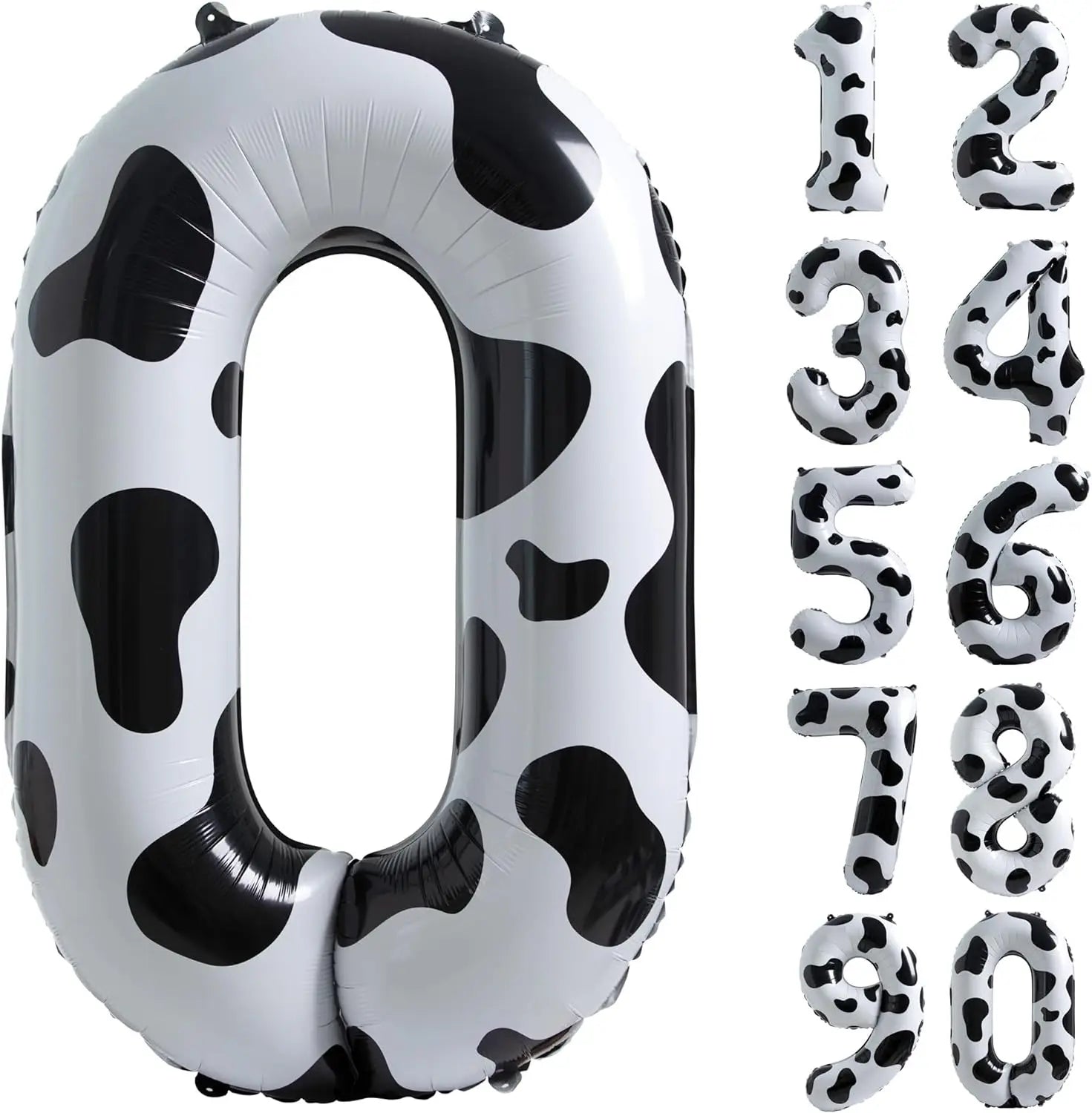 40-Inch Cow Print Number Balloon for Kids' Birthday and Party Decor