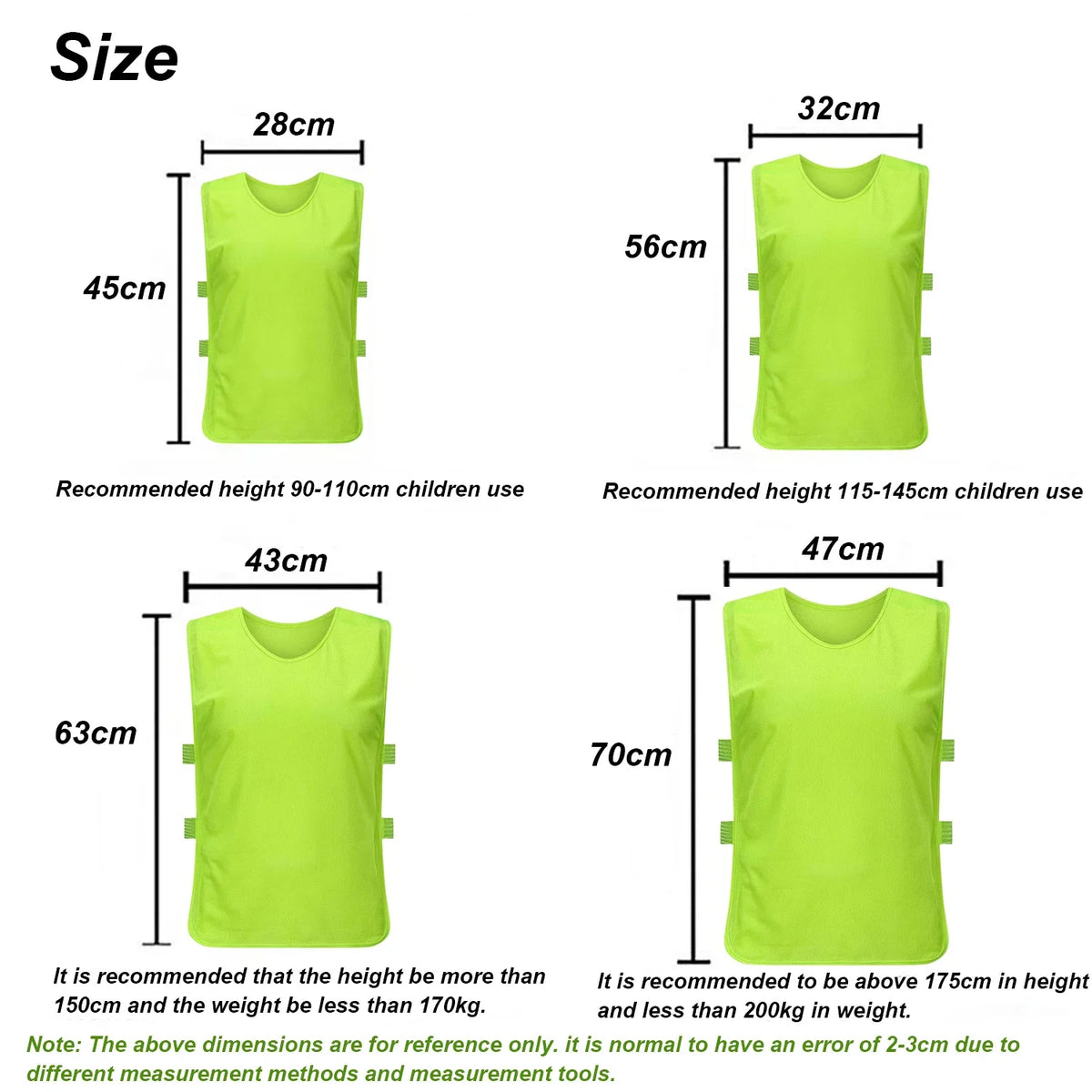 Breathable Soccer Training Vests for Kids and Adults - 6 Pack
