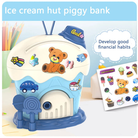 Kids Piggy Bank Ice Cream Hut &ndash; Kawaii Large Capacity Savings Box