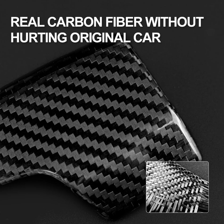 Rivestimento del pomello del cambio in fibra di carbonio a secco per Audi A6 A7 RS6 RS7 Q7 Q8 S8