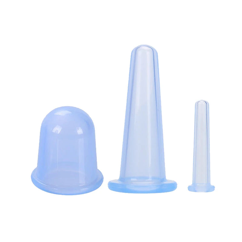 Silicone Facial Massage Cupping Set &ndash; Anti Cellulite 3pcs blue