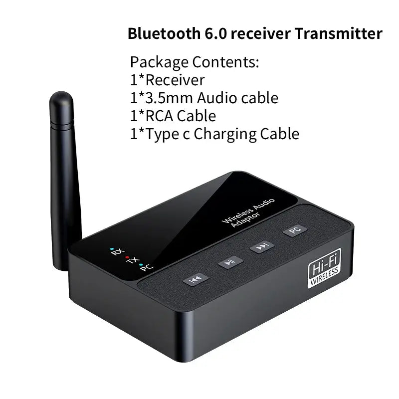 KEBIDUMEI 2 in 1 Bluetooth 6.0 Receiver Transmitter 3.5MM Jack RCA Hi-Fi Stereo Wireless Audio Adapter For Car Speaker PC by InterCyprus Trading Ltd