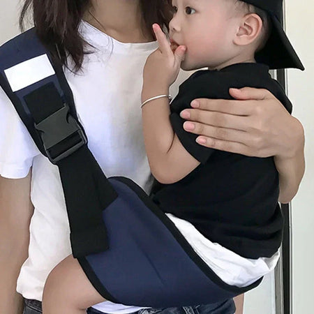 Multicolor Baby Carrier Waist Stool with 45&deg; Sling Hold | Infant Hip Seat Strap Navy