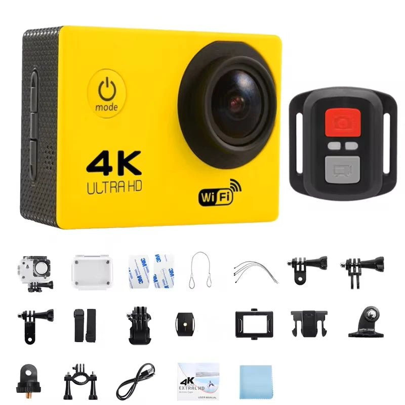 4K Waterproof Action Camera Yellow