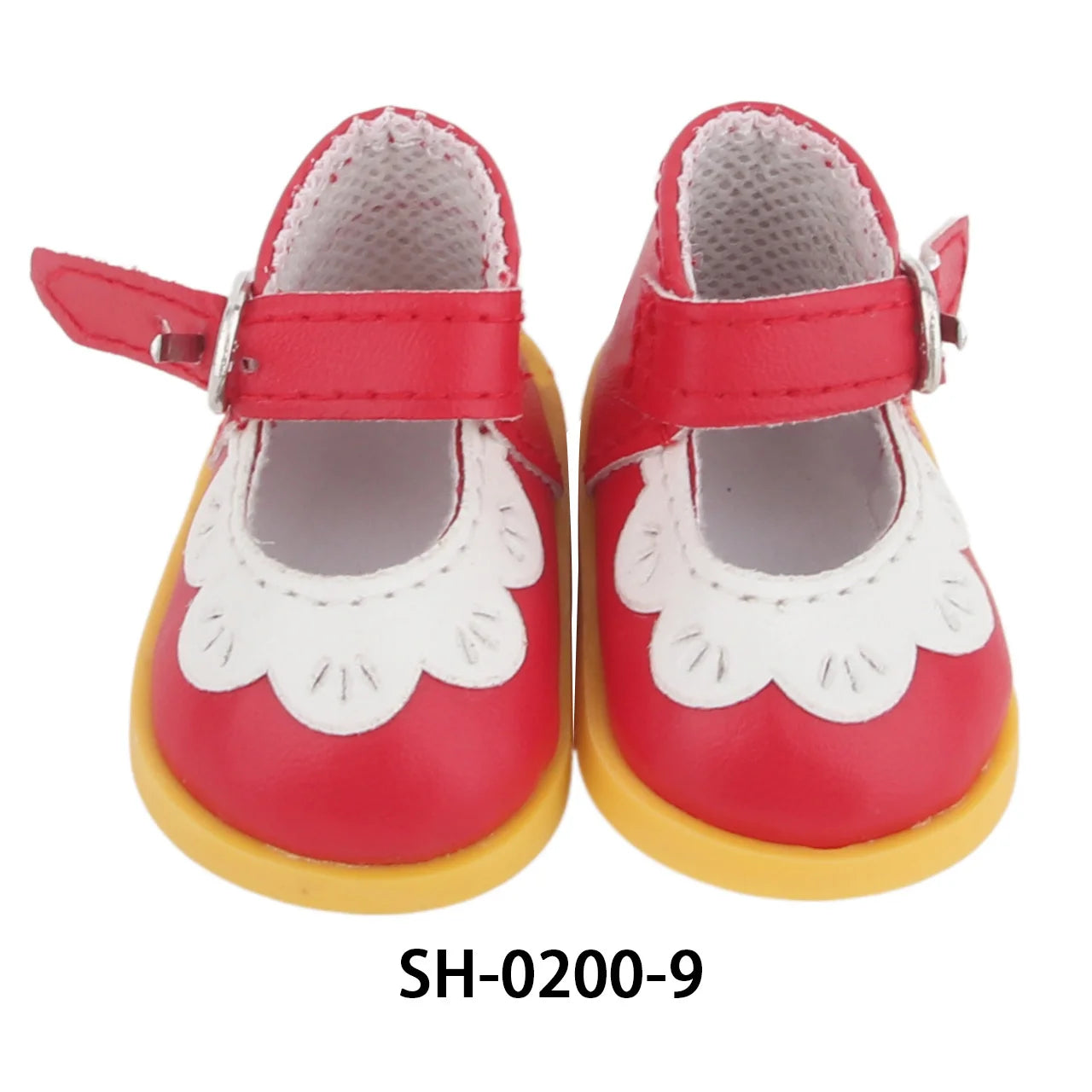 Charming 5.5CM PU Leather Mini Doll Shoes with Heart Bow for 14-Inch Dolls SH-0200-9
