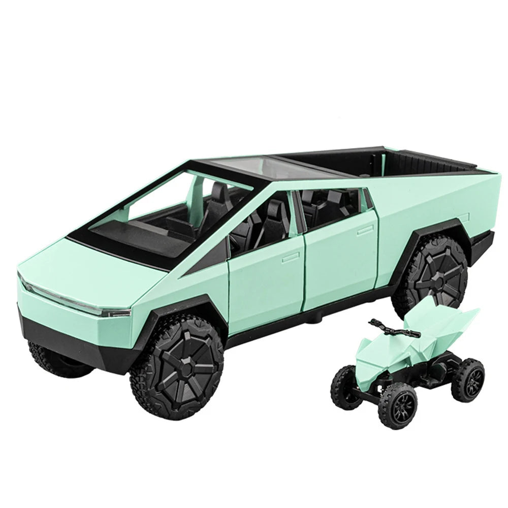 1/32 Scale Alloy Pickup Truck with Sound and Light Features Green