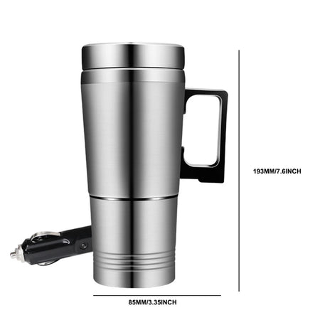12V 24V 300ML Car Heating Cup &ndash; Stainless Steel Mug