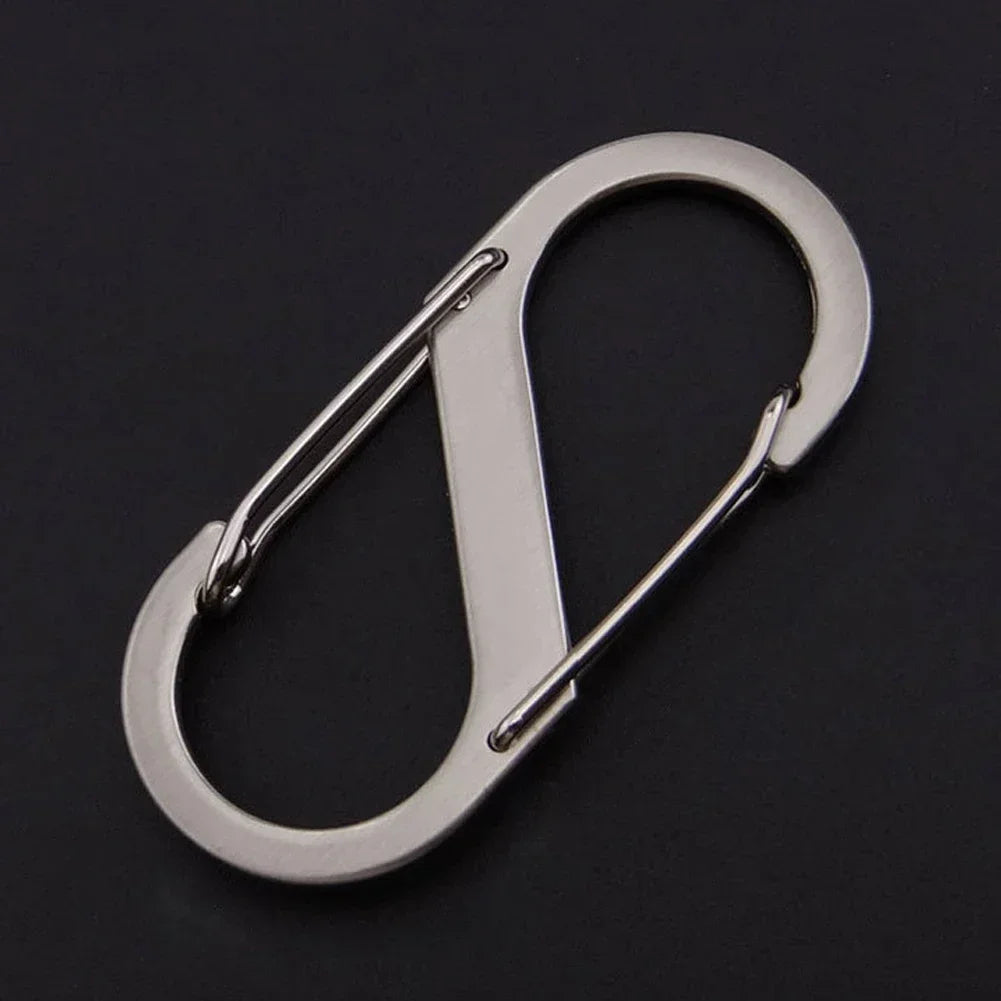 10pcs Mini S-Type Stainless Steel Locking Carabiners for Outdoor and Camping