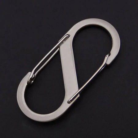 10pcs Mini S-Type Stainless Steel Locking Carabiners for Outdoor and Camping