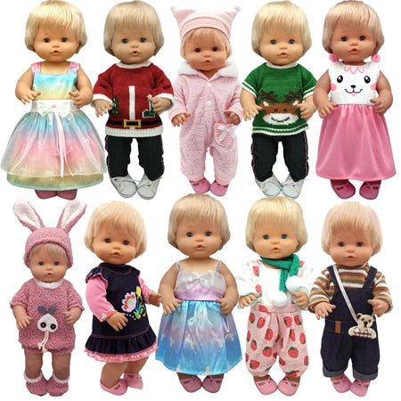 Grey Rompers Set with Hat and Socks for 40cm Baby Doll