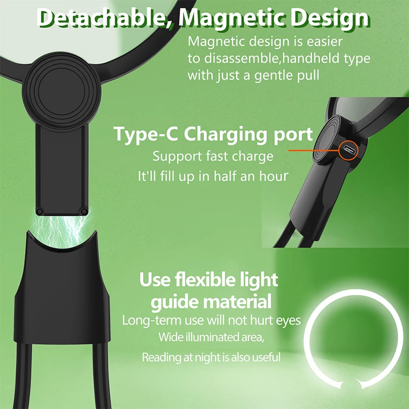 Portable Magnifying Glass With Light &ndash; 5X Handsfree Reading