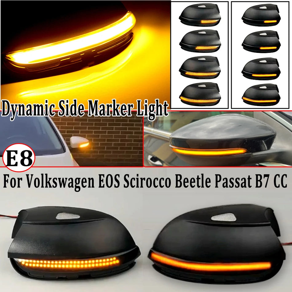 Luces de señal de giro LED en el ala lateral para Volkswagen Passat CC B7 Beetle Scirocco Jetta Mk6
