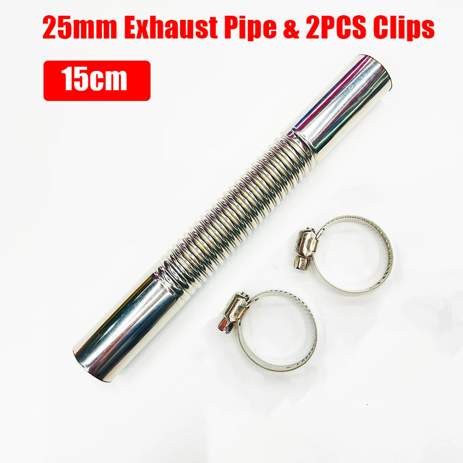 Αγωγός Εξάτμισης Θερμαντήρα Diesel 15cm Ανοξείδωτος Χάλυβας με Σφιγκτήρες