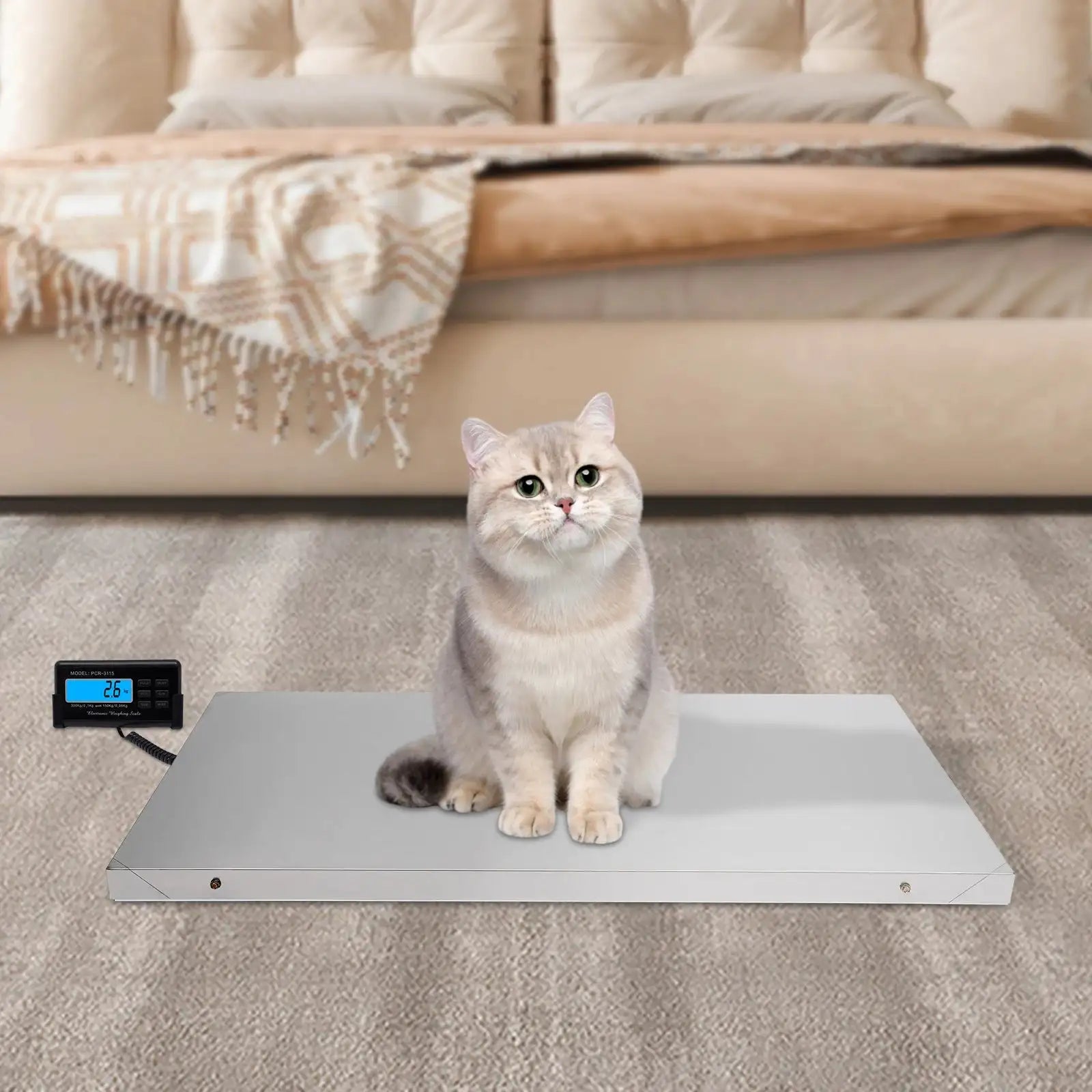 300KG/660LBS Digital Animal Scale - Stainless Steel Platform