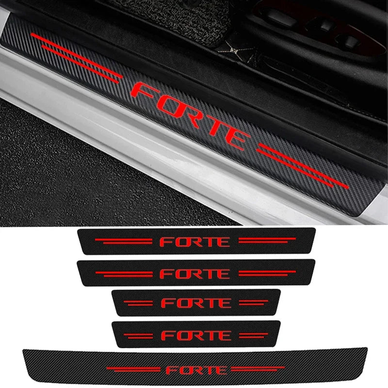 Uksesillakaitsed Kia Forte süsinikkiust PU nahk esimesed, tagumised ja pagasiruumi sillad