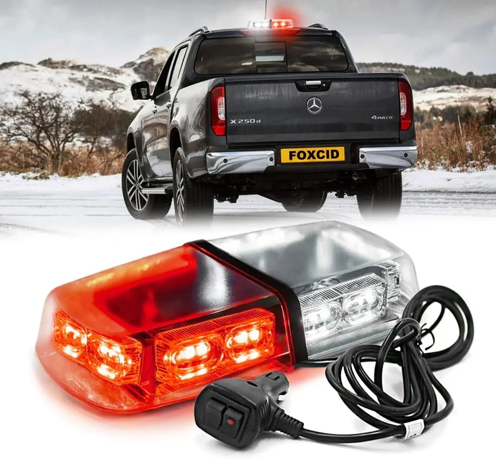 12 Inch 36 LED Emergency Strobe Light Bar &ndash; Magnetic Mount Red and White Light