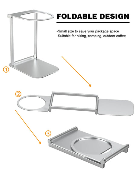 Foldable Aluminum Alloy Coffee Drip Holder &ndash; Portable Stand