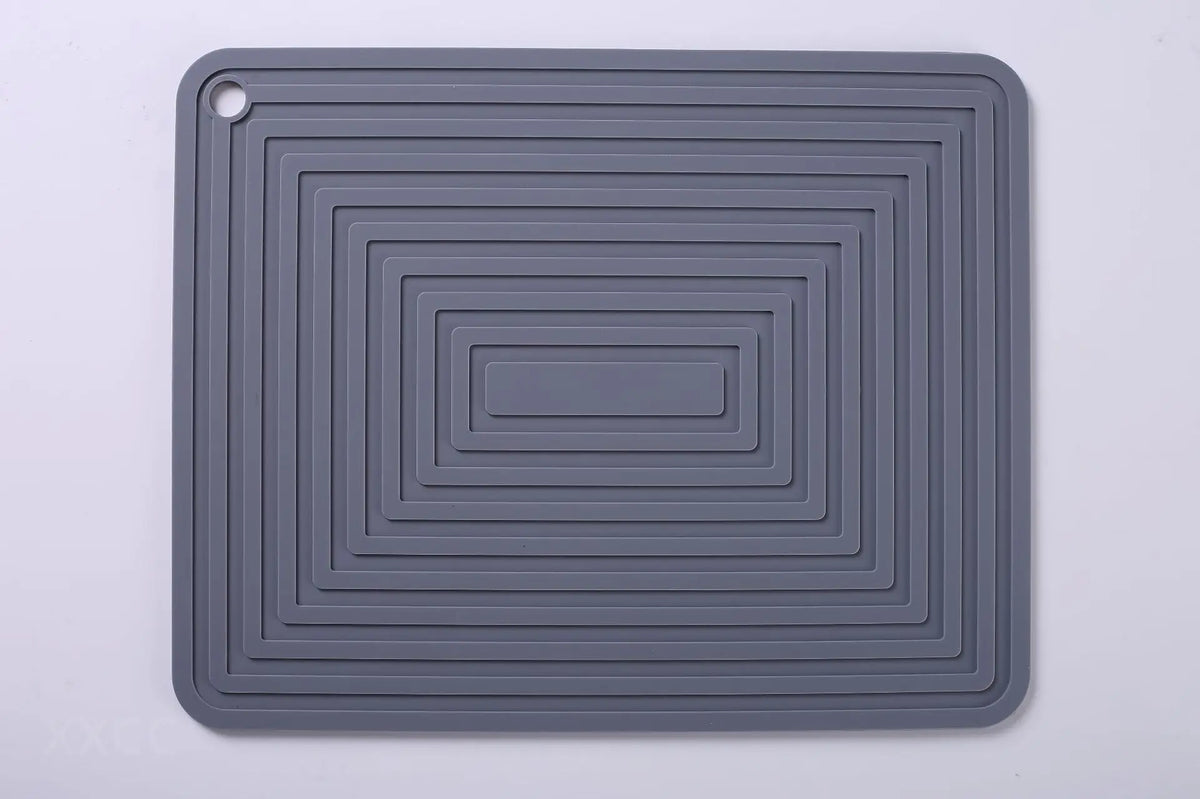 Silicone Pot Mat &ndash; Thickened Heat Insulation and Non-Slip Design dark gray / 28x22cm / Rectangular