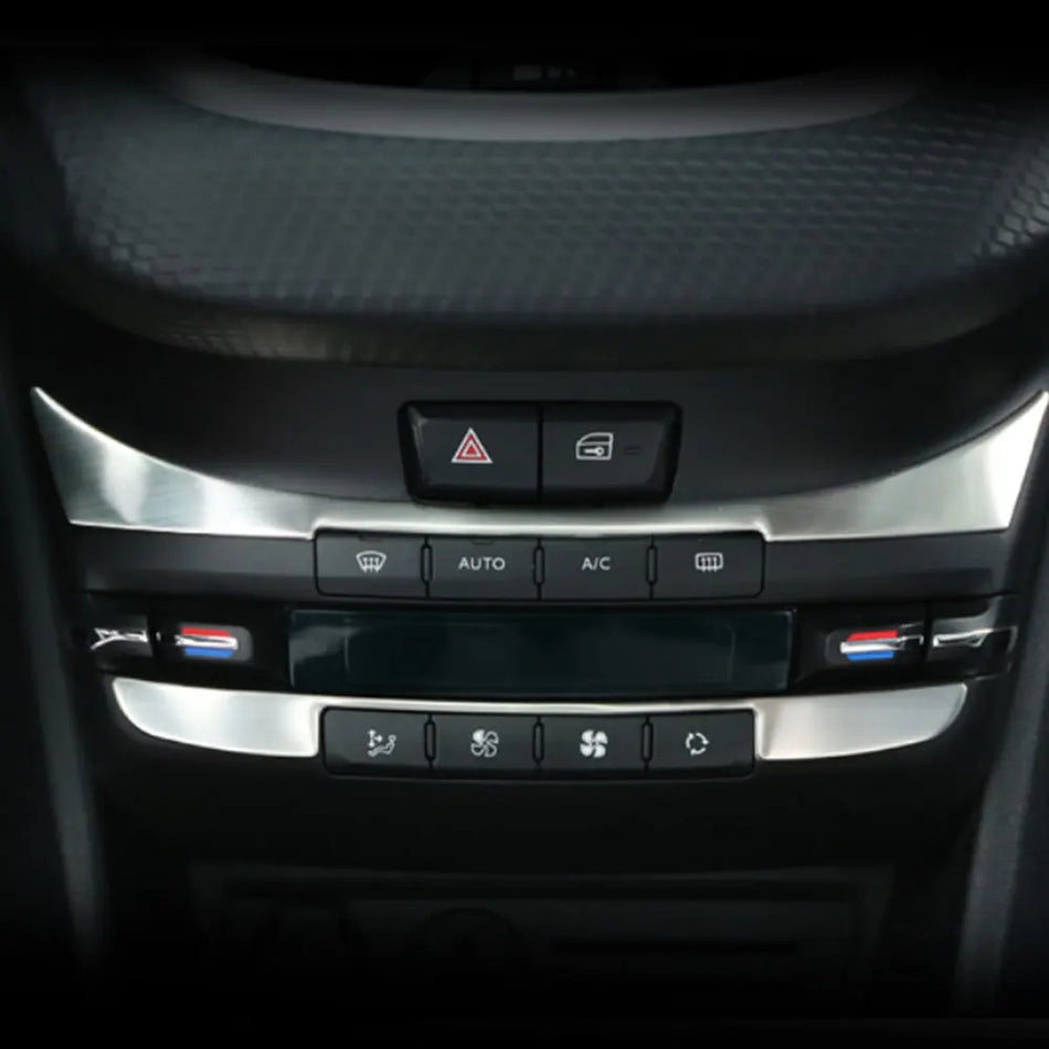 Peugeot 2008 208 middenconsolepaneel sticker paillettenhoes, ABS zilver