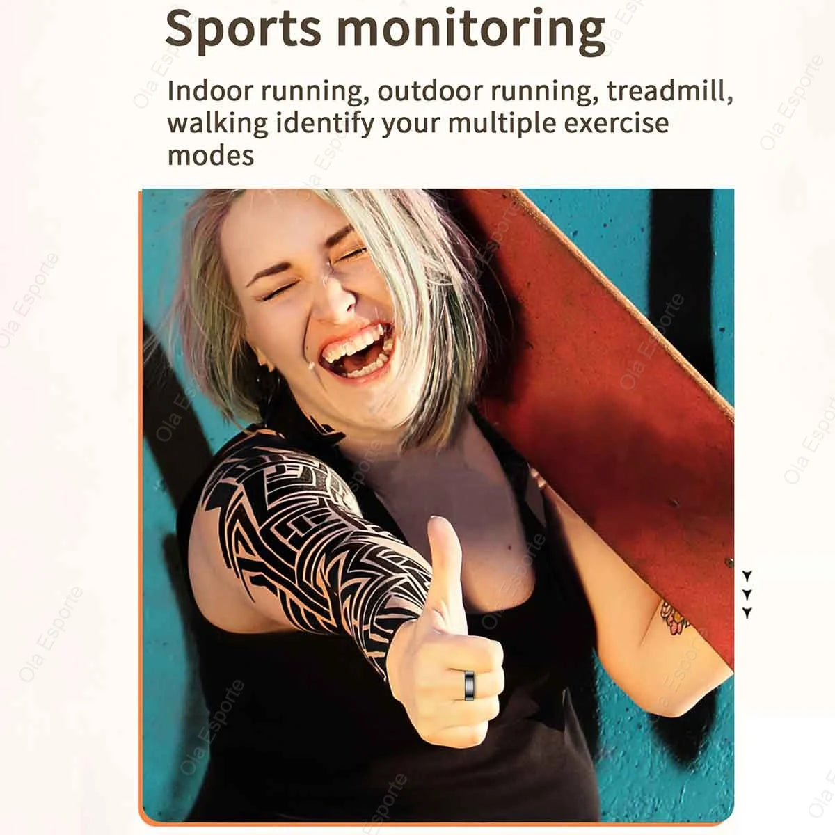 Smart Ring with Heart Rate, Sleep Monitoring &amp; Multiple Sports Modes - Waterproof Fitness Ring