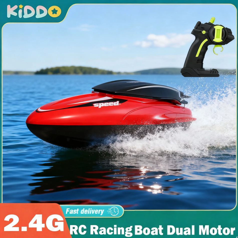 Barcă RC CONUSEA cu viteză mare, motor dual, 2.4G, de curse, rezistentă la apă