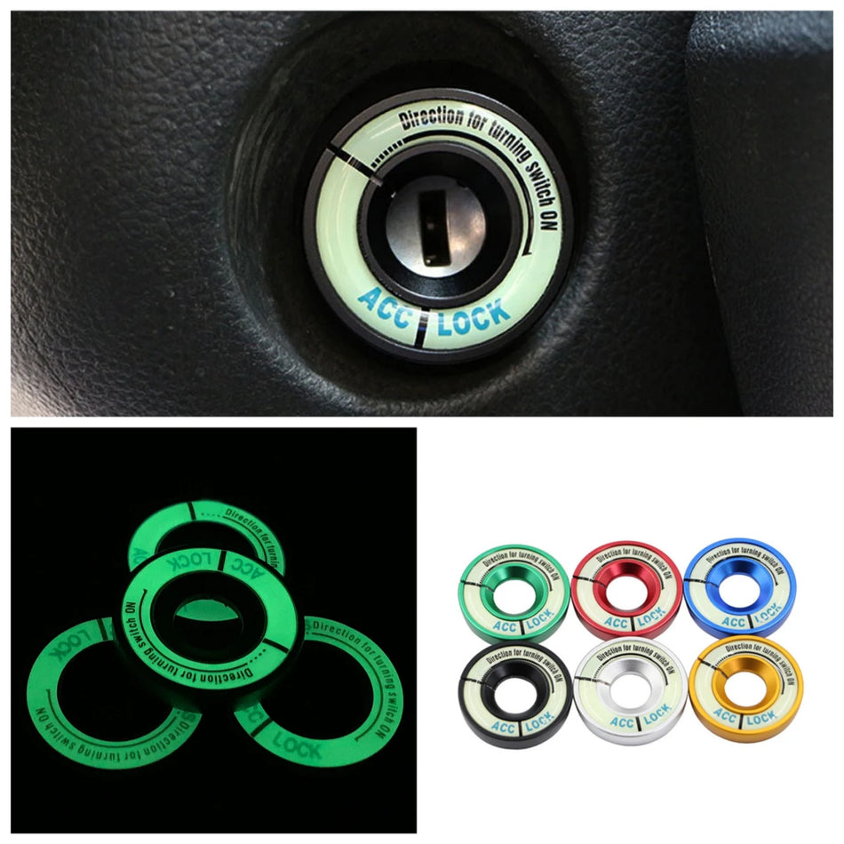 Švytintis raktų skylės žiedas Volkswagen ir Skoda Octavia MK6 aliuminio lydinio automobilio dekoracija