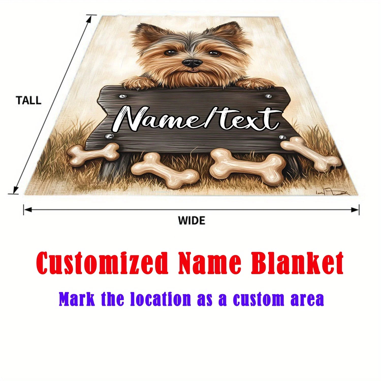 Customizable Yorkshire Puppy Blanket &ndash; Lightweight Durable
