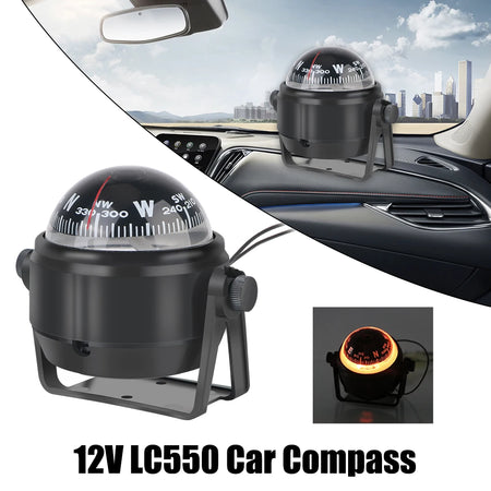 LC550 Car Guide Waterproof Boat Compass - LED Night Vision