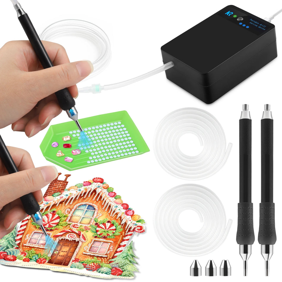 Stilou pentru pictură cu diamante fără fir cu pompă de vid pentru pietre AB