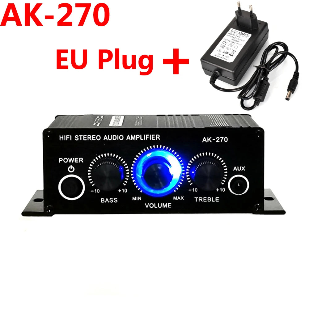 Woopker 2.0 HIFI Bluetooth Amplifier for Home &amp; Car Audio AK-270 With EU Plug