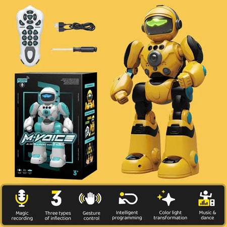 RC Robot Toy &ndash; Intelligent Voice and Gesture Control Yellow