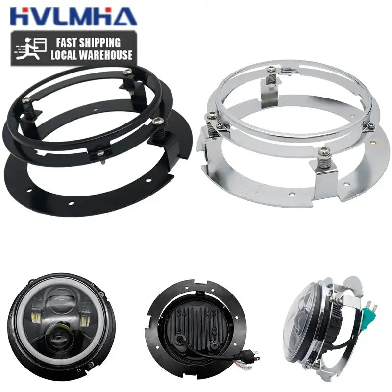 1pcs 5 3/4" 5.75 inch Headlight Bracket Kit /housing for Motorcycle for 5.75-Inch LED Headlight by InterCyprus Trading Ltd