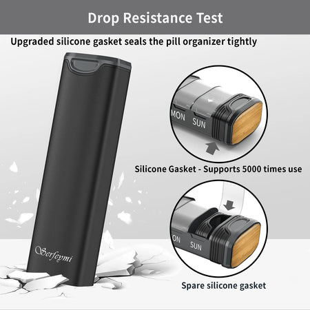 Serfeymi Metal Weekly Pill Organizer &ndash; 7-Day Travel Convenience