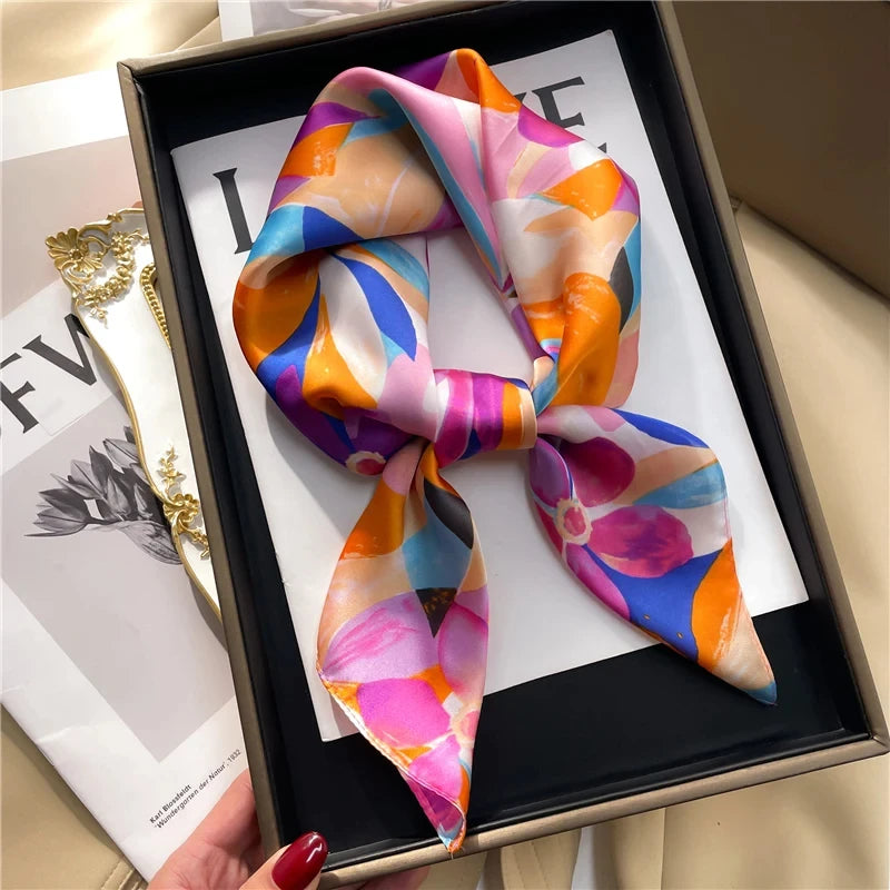 2024 Luxury Square Silk Scarf &ndash; Versatile Fashion Accessory JNC072-03