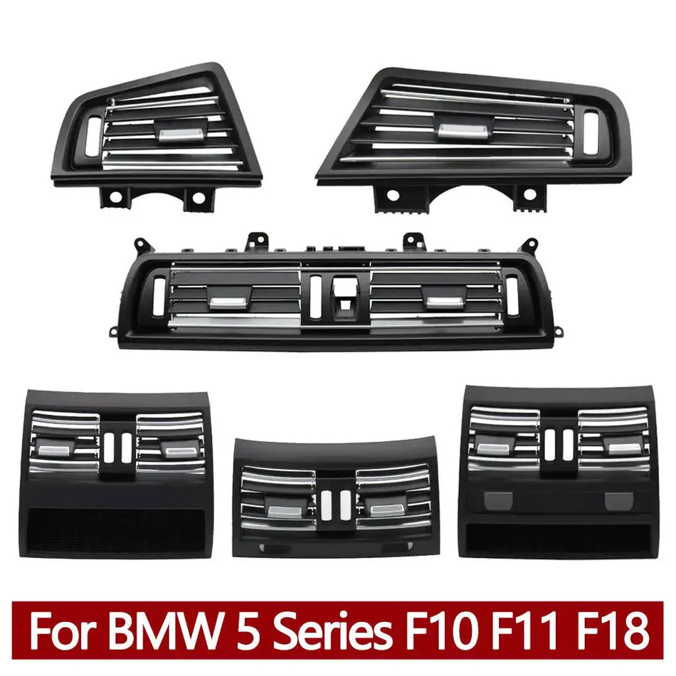 LHD RHD Car Front Rear Air Conditioning Chromed AC Vent Grille Outlet Cover Panel For BMW 5 Series F10 F11 F18 520i 523i 525i by InterCyprus Trading Ltd