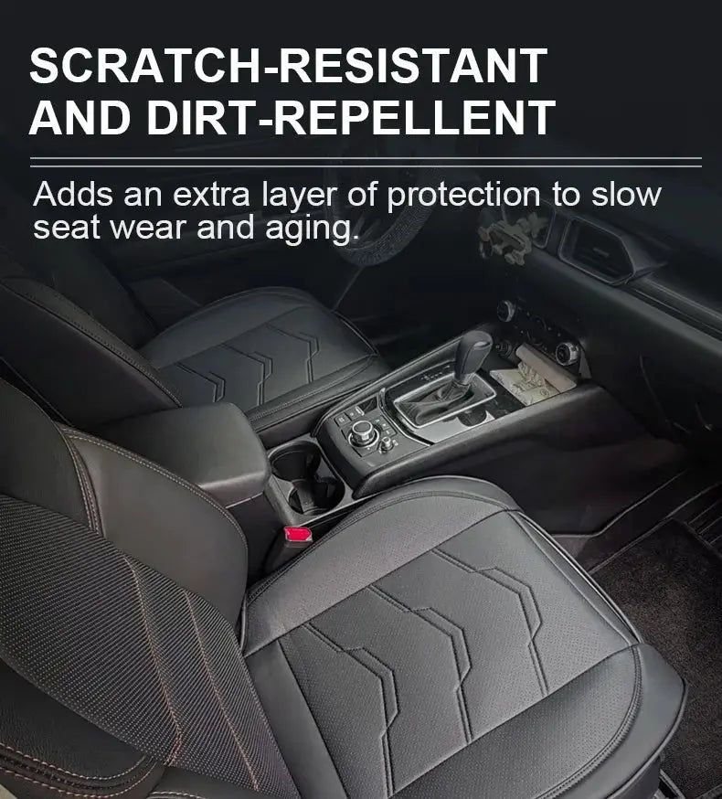 Vtear Universal PU Leather Car Seat Cushion Front Seat Pad Cover Breathable Non-Slip Bottom Protector Interior Accessories Parts by InterCyprus Trading Ltd