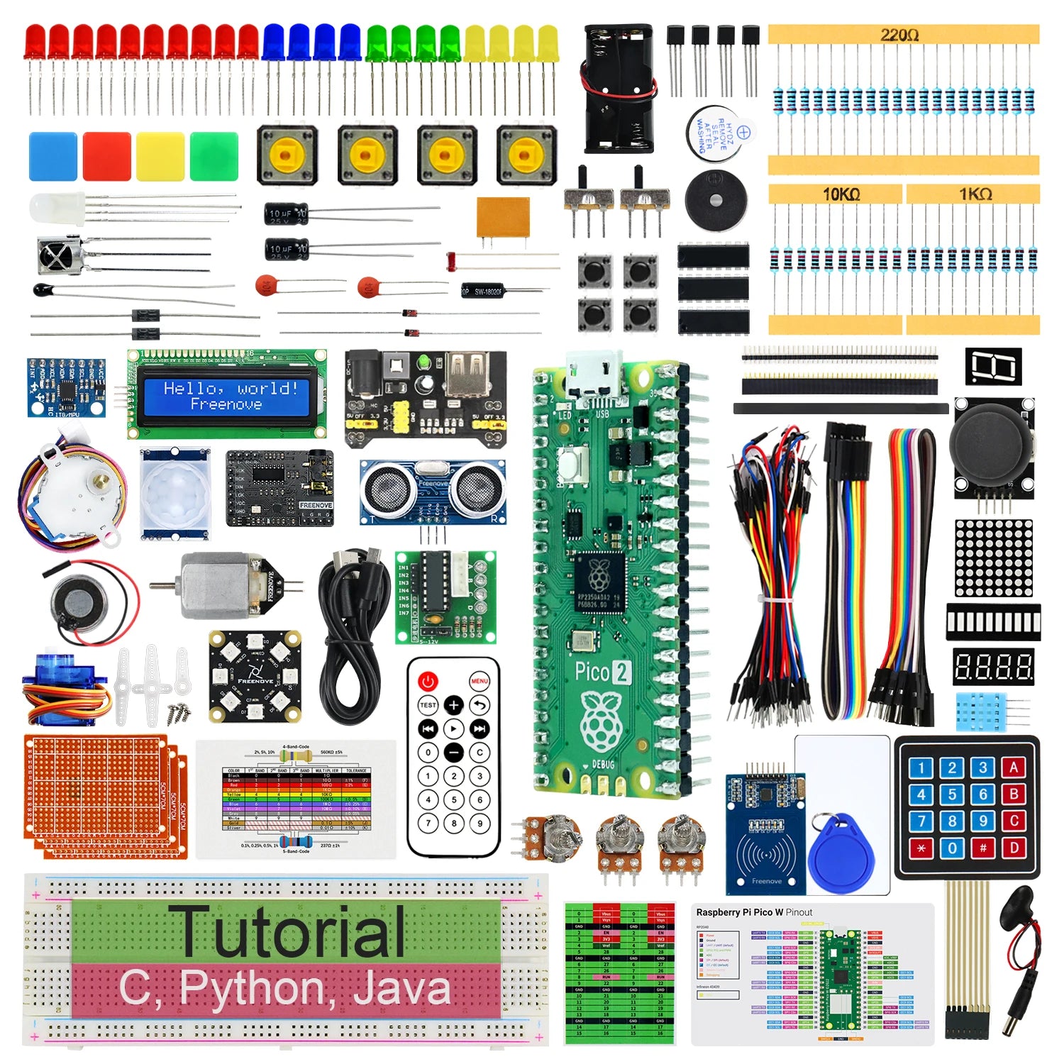 Freenove Ultimate Starter Kit for Raspberry Pi Pico &ndash; Comprehensive Learning Experience with Pico 2 Board