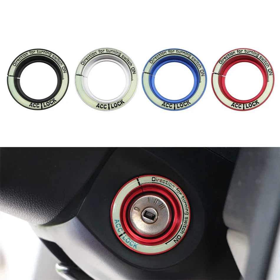 Copertura anello chiave per Ford Focus in lega di alluminio accento luminoso, accessorio decorativo per auto