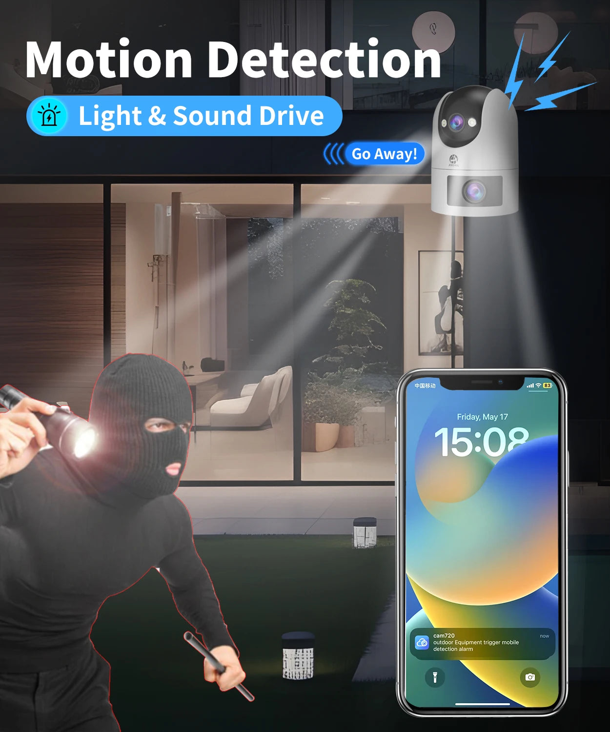 JOOAN 4K Outdoor Dual Lens Camera