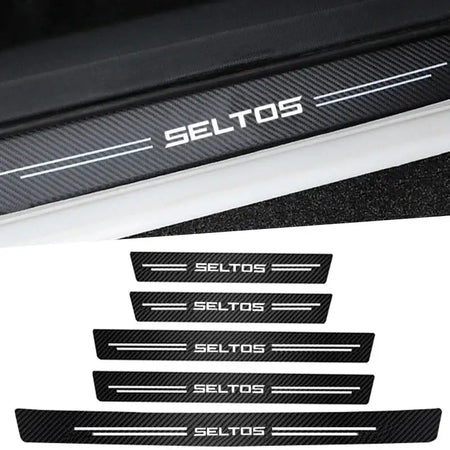 Kia Seltos Door Sill Protector Carbon Fiber Stripe 5pcs