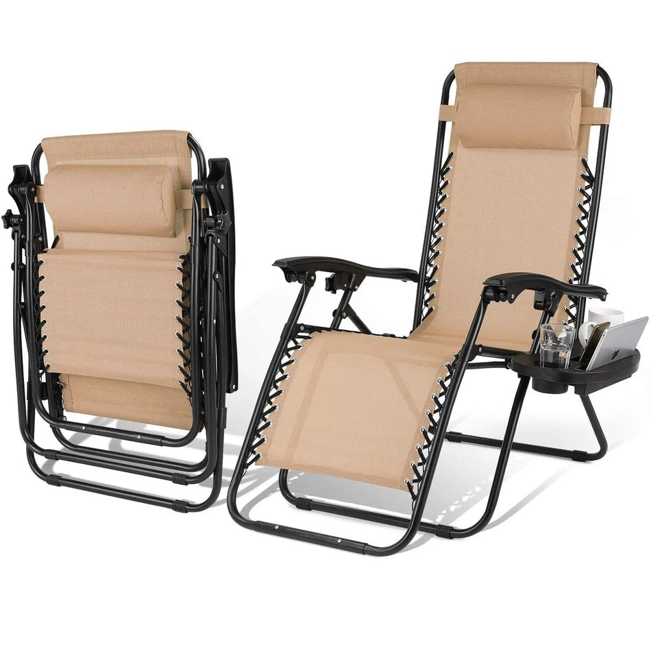 Портативный шезлонг для кемпинга с подстаканником, нагрузка 140кг