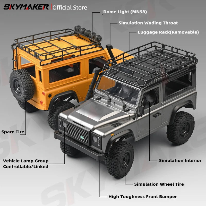 MN99s MN98 1:12 4WD RC Rock Crawler Defender - High Speed, Off-Road Adventure
