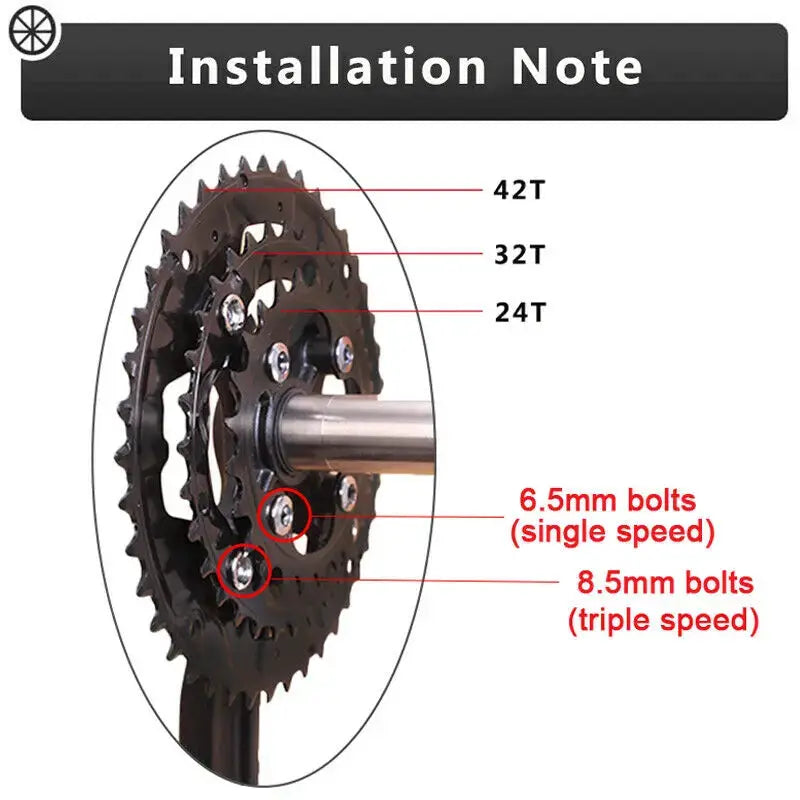 104/64 BCD Bicycle Chainring 24/26/32/38/42t MTB Chain Ring Double/Triple 10Speed Chainwheel for Shimano Crankset by InterCyprus Trading Ltd