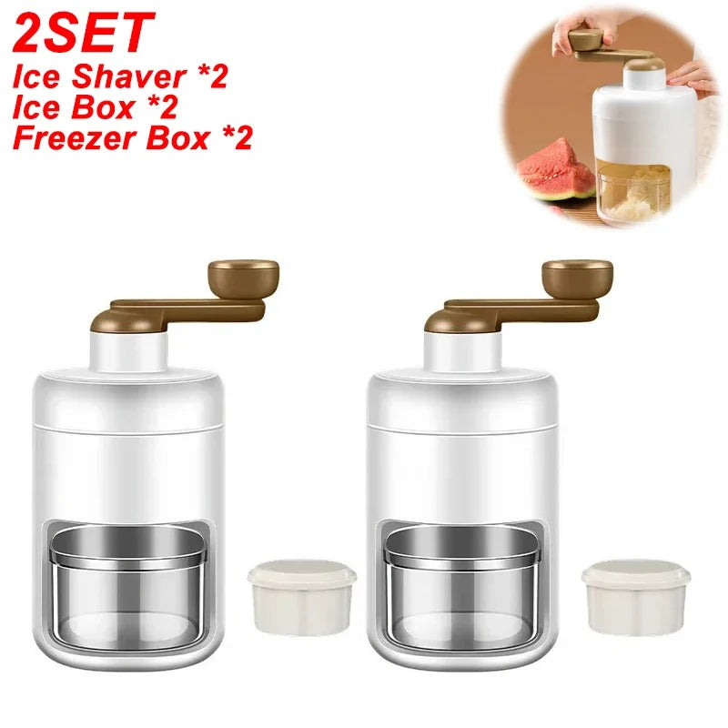 Portable Manual Ice Crusher &ndash; Durable Stainless Steel Blade 2SET
