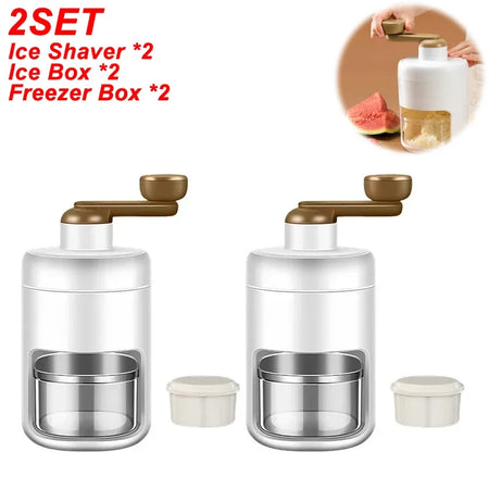 Portable Manual Ice Crusher &ndash; Durable Stainless Steel Blade 2SET