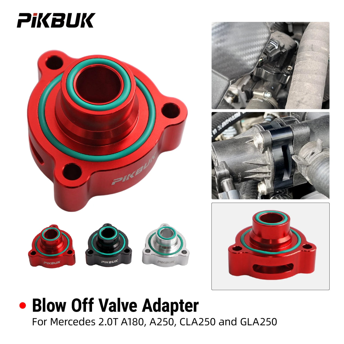 Aluminum Blow Off Valve Adapter for Mercedes-Benz 2.0T A180 CLA250 A250 GLA250 by InterCyprus Trading Ltd