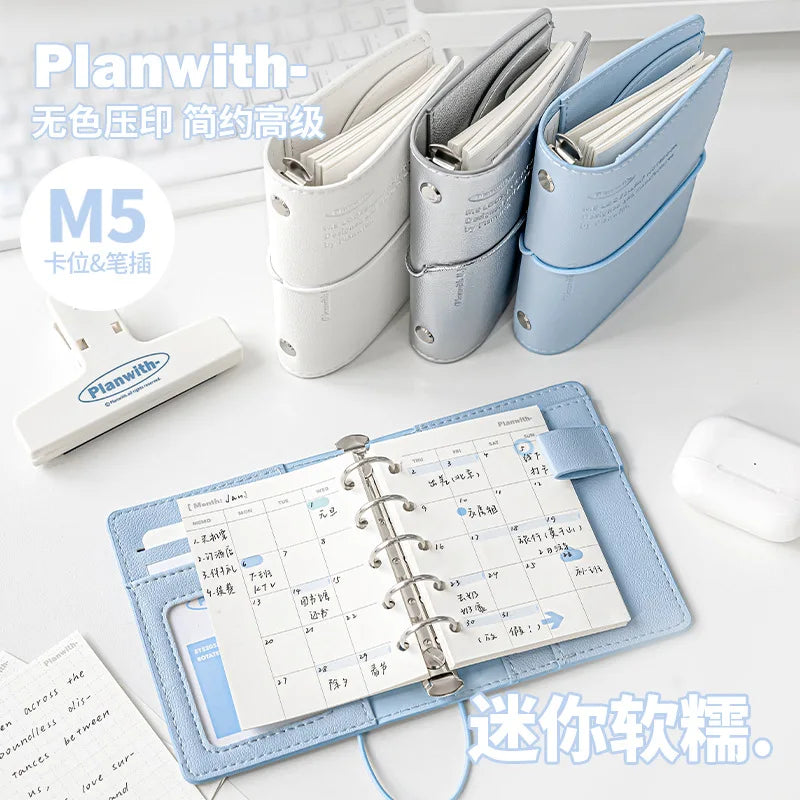 Planwith M5 Binder Notebook Set with Versatile Gel Pens and Flipchart Notepad