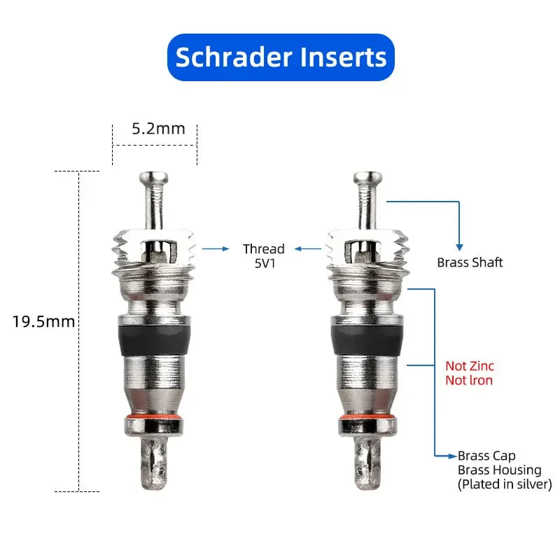 Deemount Bicycle Valve Nozzle Kit &ndash; Durable Copper Alloy Inserts